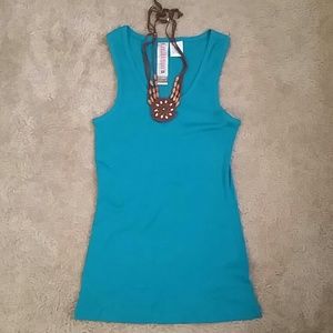 Teale Tank top with bead detail